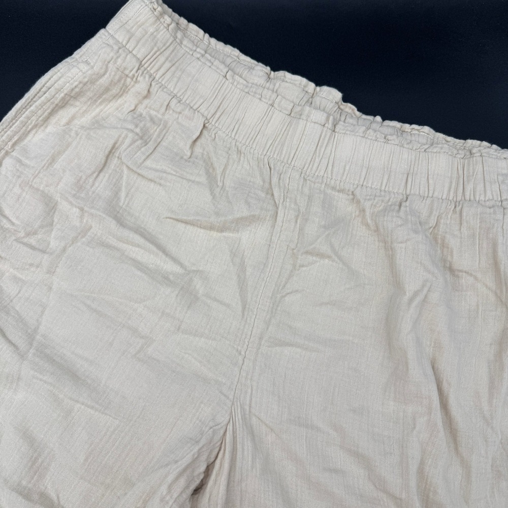 GAP Elastic-Waist Wide Leg Pants in Light Cream